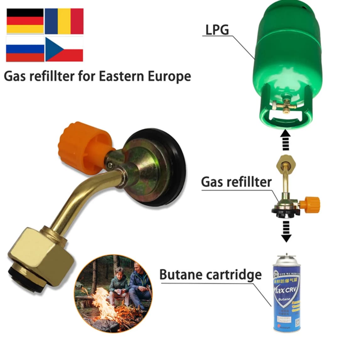1PCS Gas Butane Cylinder Tank Charging Valve Refill Direct Connector Adapter For Outdoor Camping Picnic Cylinder Filling Adapter - 2