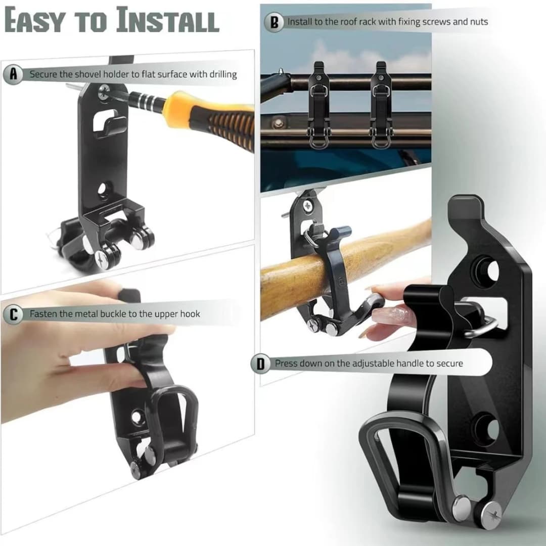 حامل مجرفة لرف سقف السيارة مجموعة حامل محور رف السقف معدني للشاحنات والقوارب والأدوات 2/4/8 قطع - 4