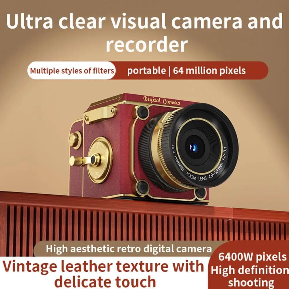 Retro Portable CCD 16X Digital Zoom Student-Friendly Simulation Double-Reflex Digital Camera For Beginner Photography Mini - 3