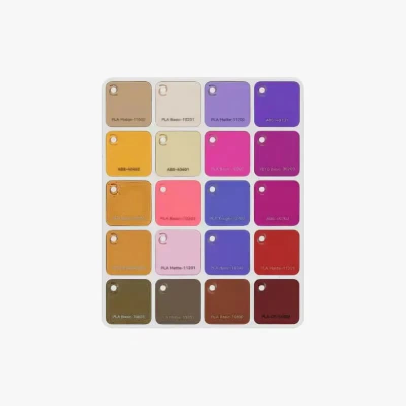 بطاقة ألوان MakerFil Bambu Lab لاختيار النوع واللون المطلوب - 80 قطعة 24*24 مم - 3