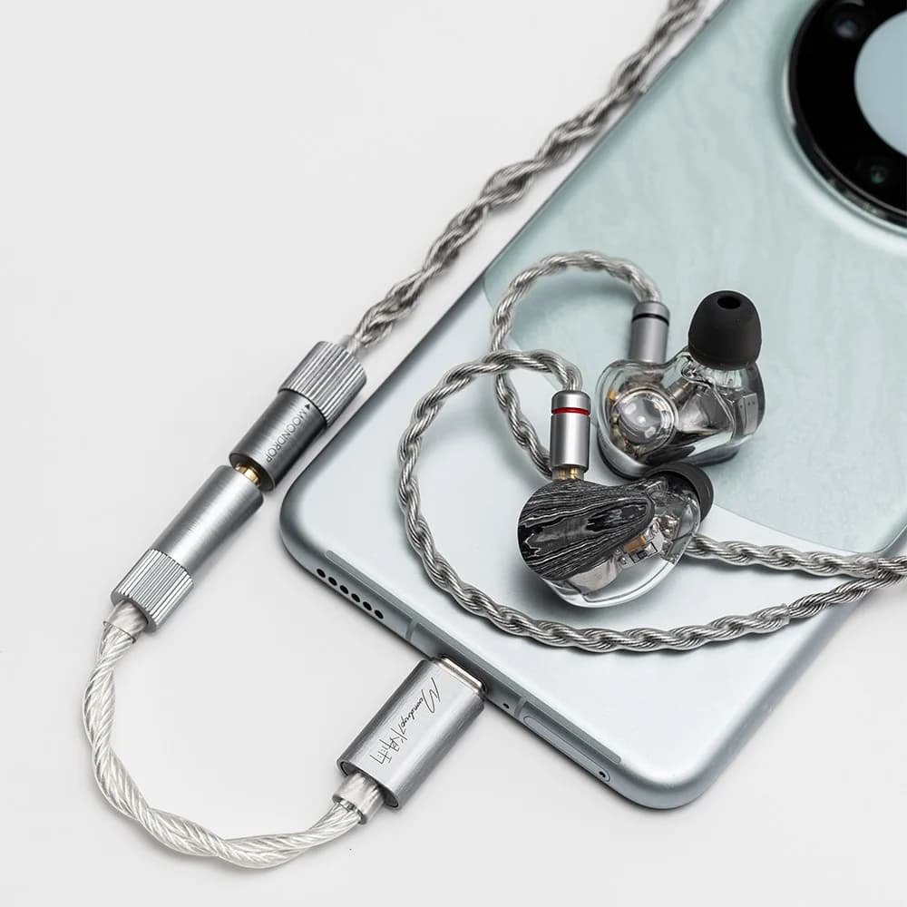 محول Moondrop ECHO-A USB DAC فك التشفير المحمول - مضخم سماعات الرأس - محول TYPE C إلى 3.5 ملم للهواتف المحمولة - 6