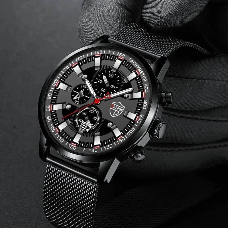 ساعة معصم رجالية فاخرة من DEYROS، كوارتز، تقويم، ساعة رياضية عصرية، هدية للرجال - 4