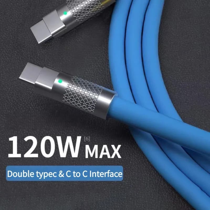 120w 6a Super Fast Charge PD Type C Liquid Silicone Cable Quick Charge 1M 2M Usb Cable Usb C to C Charger Cable - 2