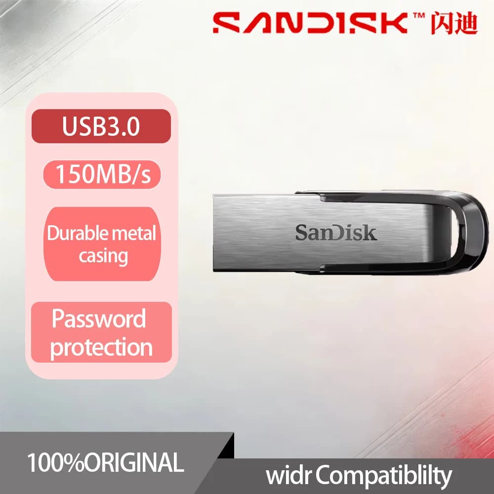 SanDisk CZ73 USB 3.0 Pendrive 128GB USB Flash Drive 16GB 32GB 64GB Metal Pen Drive 512GB USB3.0 Stick 256GB 150MB/S Key Memory S