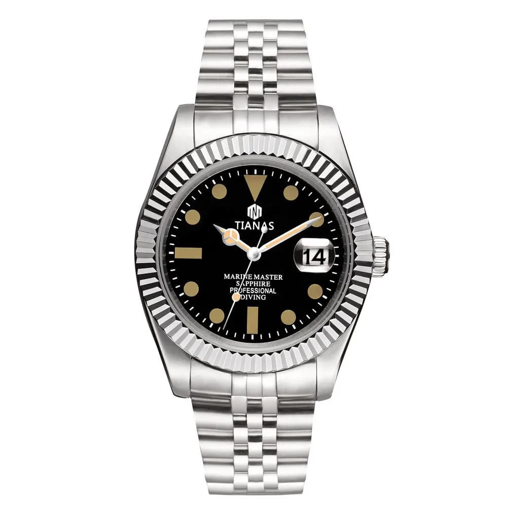 ساعة TIANAS رجالي زجاج ياقوت حركة كوارتز يابانية ساعة رجالي علبة 316L SS سباحة مقاومة للماء حتى 50 متر - 2