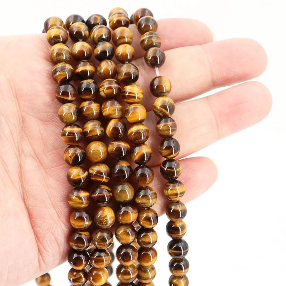 2mm/3mm/4mm/6mm/8mm/10/12mm Real Natural Tiger Eye Stone Beads for Jewelry Making Brown Smooth Beaded Armbandjes Gem Accessories - 6