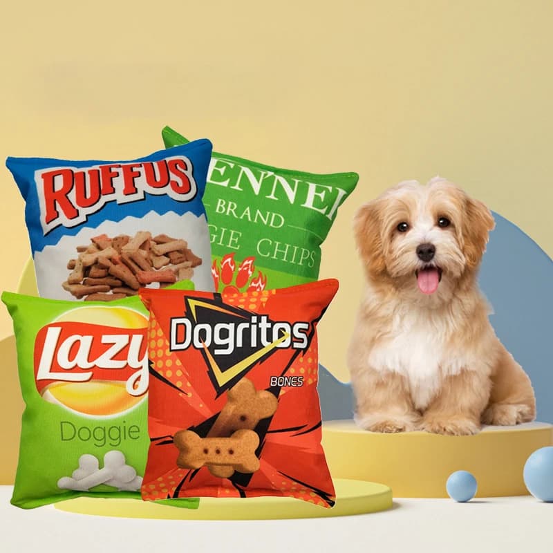 Funny Crisps Dog Toys Interaction Chew Molars Plush Dog Toys Bite Resistance Clean Teeth Oral Cavity Puppy Toys Pet Accessories - 2