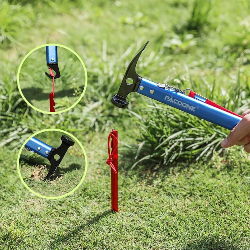 PACOONE Outdoor Survival Tool Camping Multifunctional Hammer Pocket Multi Tools Aluminum Alloy Hook Life-saving Hammer New - 6
