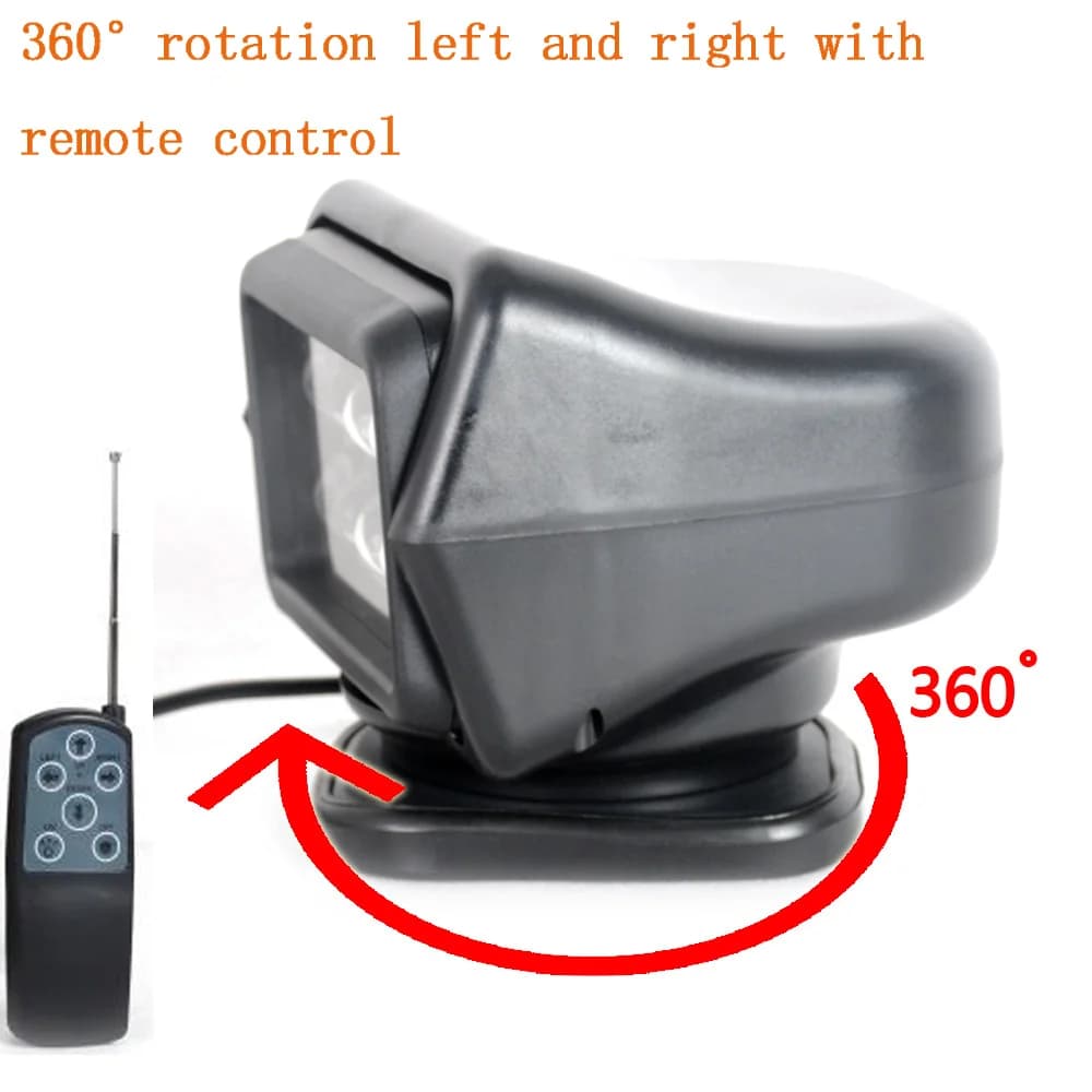 Laser LED Search Light Magentic 7 Inch 60W 360 Degree Remote Control Car LED SpotLight Off-road Light for Hunting Ship Lighting - 4