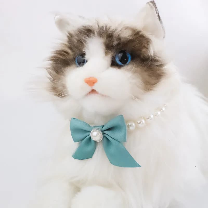 1Pcs New Pet Collar Pearl Bow Necklace Cat Jewelry Cute Collar Puppy Accessories Dog Chain Chihuahua Wedding Jewelry Stuff - 3