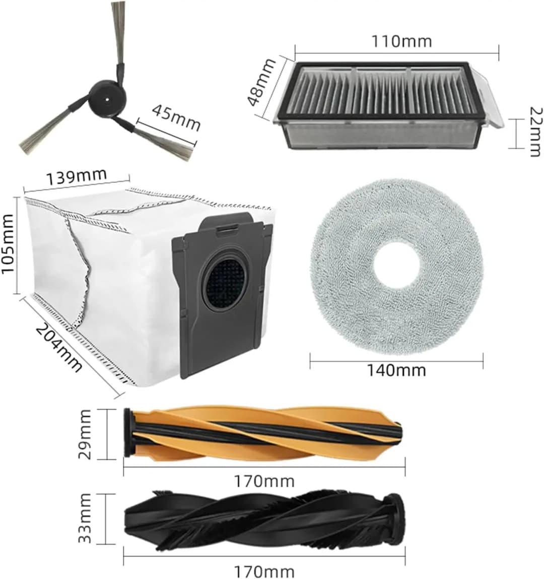 Dreame L40s Pro Ultra Robot Vacuum Cleaner Replacement Accessories Main Side Brush HEPA Filter Mop Cloths Dust Bag Spare Parts - 2