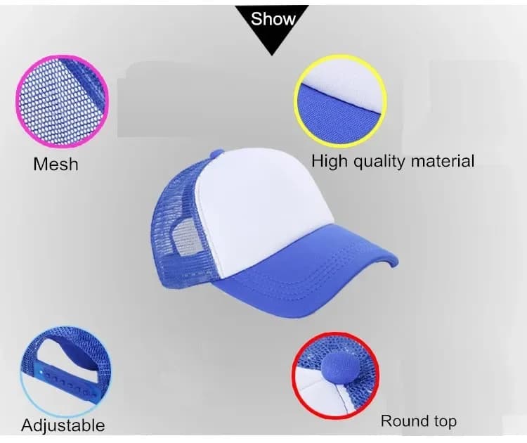 Unisex Cheaper 5 Panel Trucker Hat For Adult Summer Net Baseball Cap Men Women Blank Mesh Adjustable Sun Hat Visor - 5