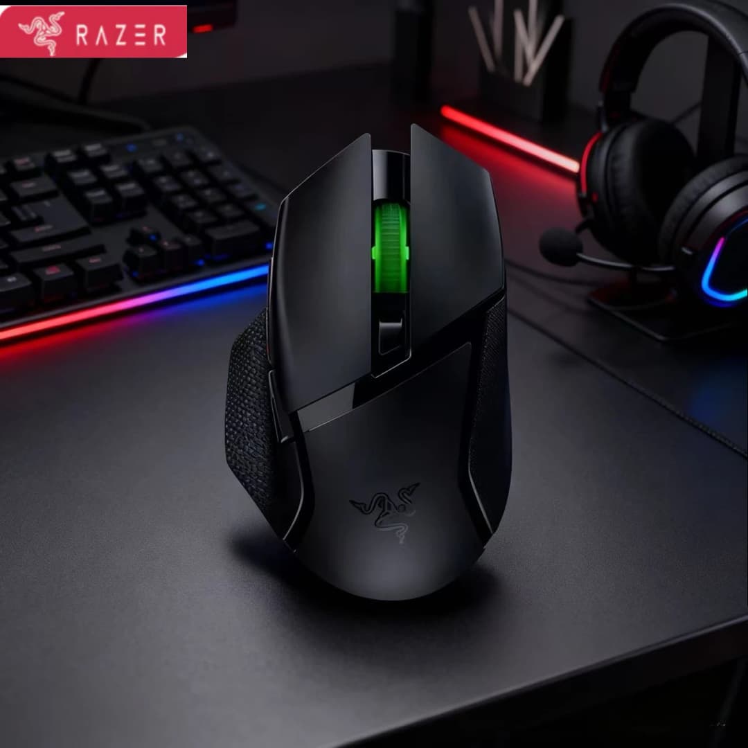 Original Razer Basilisk V3 X HyperSpeed mouse Wireless Gaming Mouse RGB Lighting (2.4 GHz) and Bluetooth 18K DPI Optical Sensor