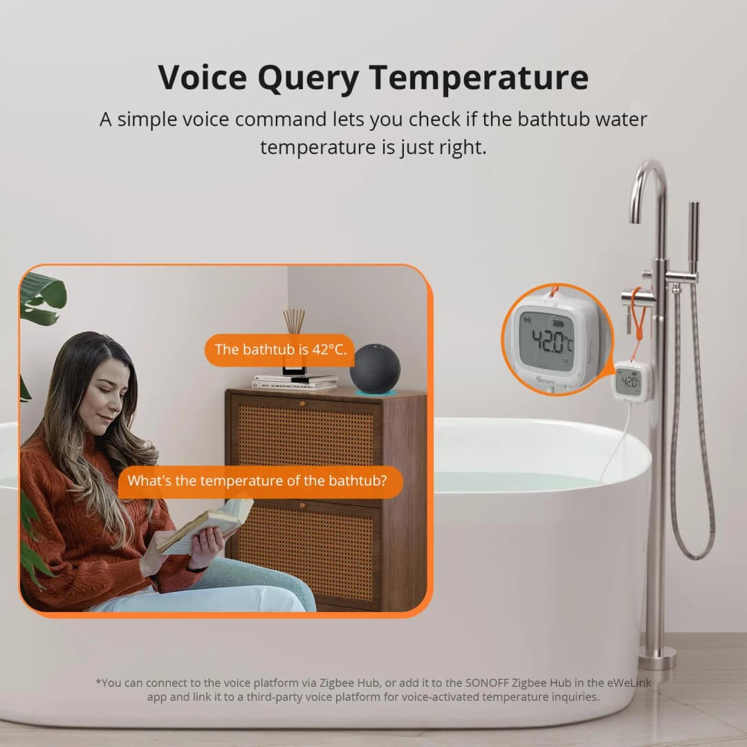 مقياس حرارة ذكي SONOFF SNZB-02LD Zigbee3.0 بشاشة LCD مع مسبار مقاوم للماء IP65 للثلاجة وحوض السمك وقبو النبيذ عبر ZBBridge-P - 6