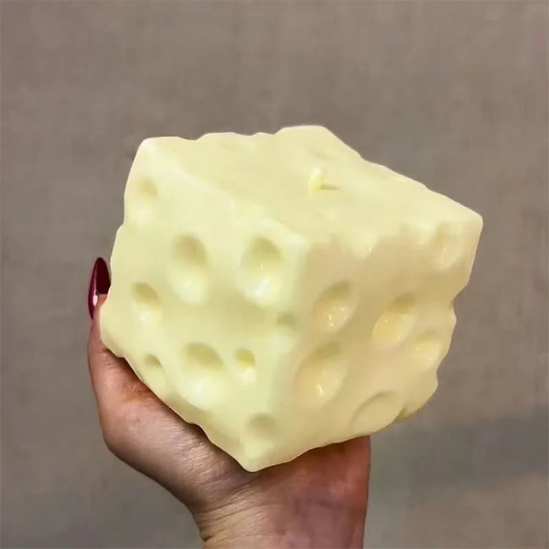 كرة إجهاد مكعب الجبن العملاق كرة ضغط قابلة للتشكيل غير مرتدة لعبة فيدجيت ASMR حسية هدية مهرجان مضادة للإجهاد