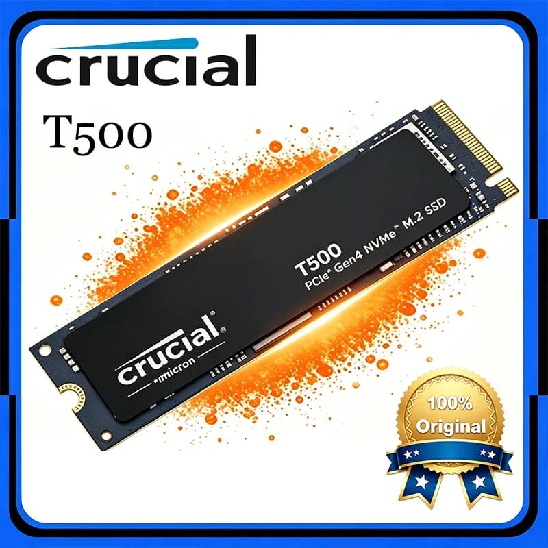 قرص صلب داخلي Crucial T500 1TB، Gen4 NVMe M.2 SSD، سرعة 7300MB/s، لأجهزة PS5 والكمبيوتر المحمول، CT1000T500SSD8، OEM أصلي