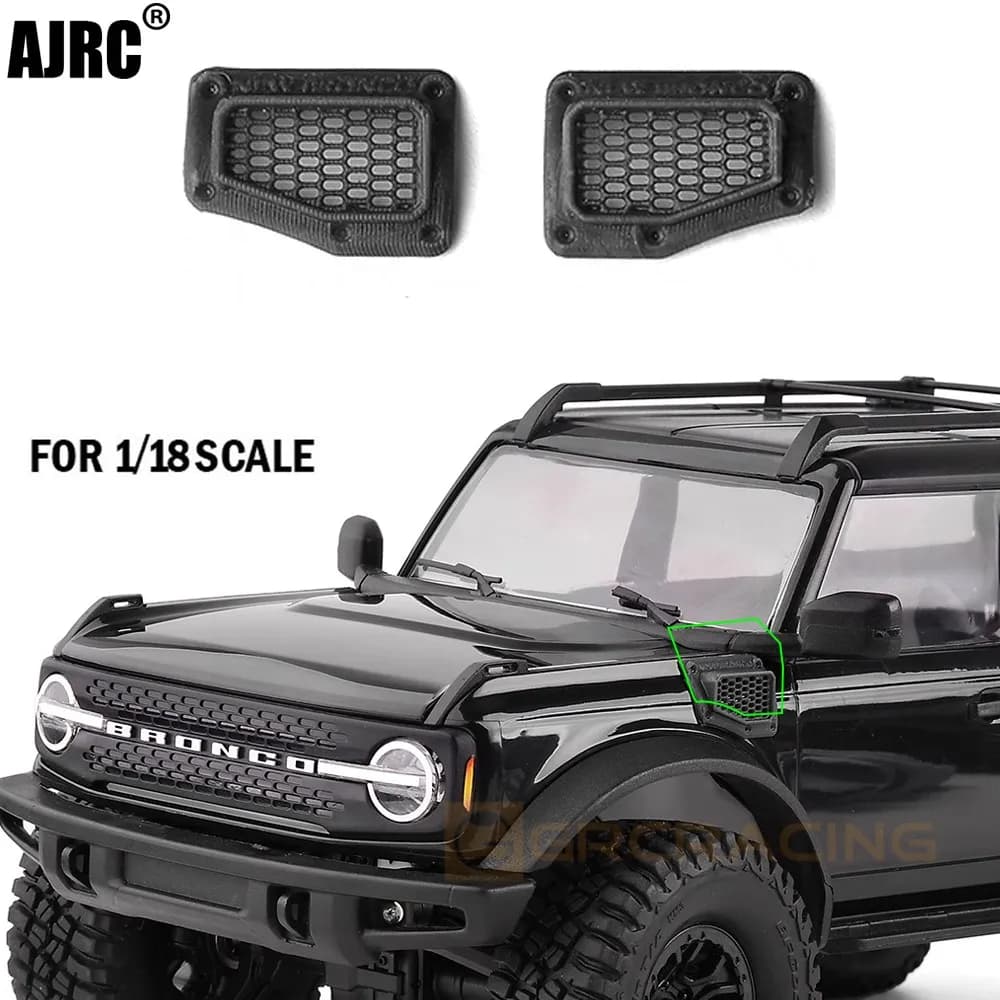 Black 3d Printing Stereo Engine Hood Air Inlet For Trax Trx-4m 1/18 Bronco Trx4m Rc Crawler Car Upgraded Parts Air Intake Grille