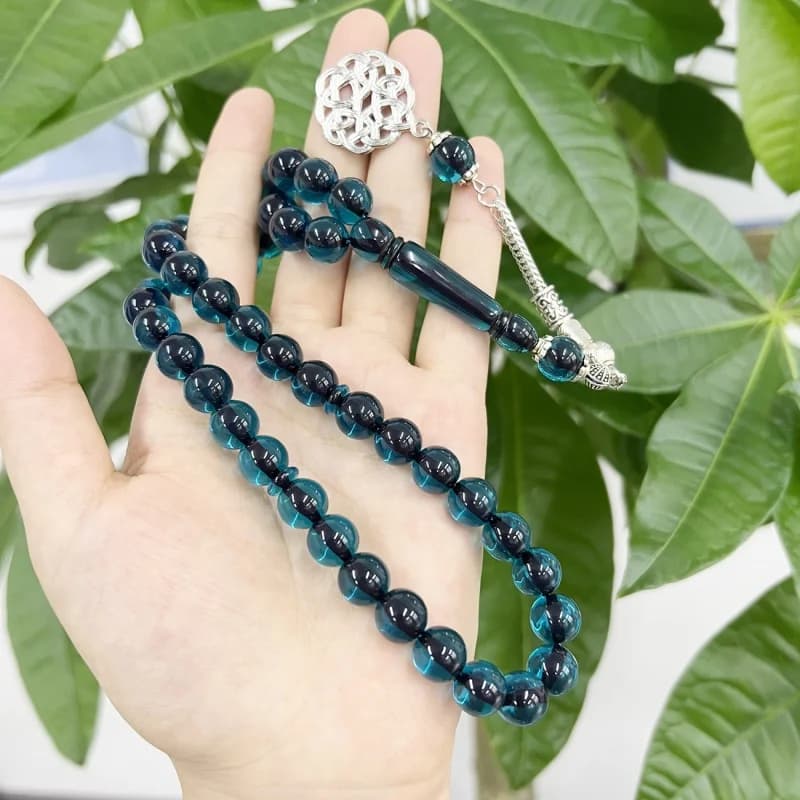 45pcs10mm imitation stone transparent Mouslin prayer rosary, Middle Eastern Arab men and women prayer bracelet/car hanging - 3