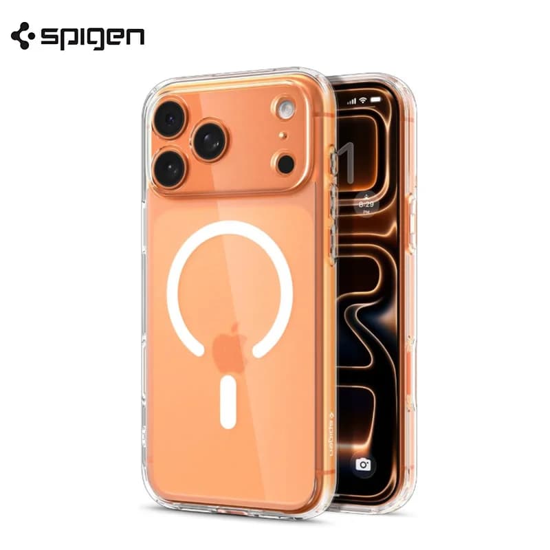 غطاء Spigen Ultra Hybrid MagFit مقاوم للاصفرار لأجهزة iPhone 17 Pro Max و16 و15 Plus و14 و13 و12 و17 Air، غطاء مغناطيسي شفاف لـ Magsafe