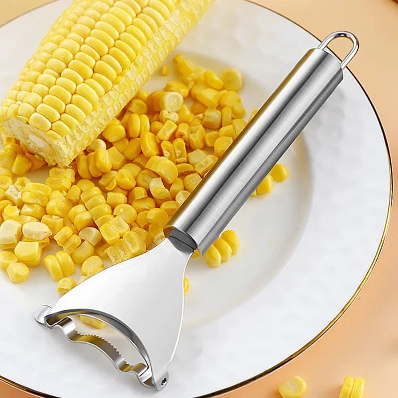 Stainless Steel Corn Planer Ergonomic Handle Corn Peeler Peel, Separate & Enjoy Fresh Corn with Minimal Effort - 3