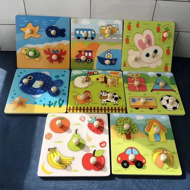 Baby Montessori Puzzles Wooden Toys for Children 1 2 3 Years Educational Learning Kids Games Child Birthday Gifts - 4