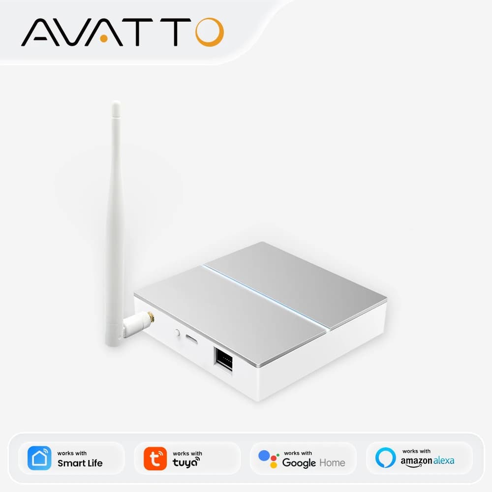 بوابة AVATTO Tuya ZigBee مع هوائي، جسر ذكي لشبكة منزلية سلكية، متوافق مع Alexa وGoogle Home