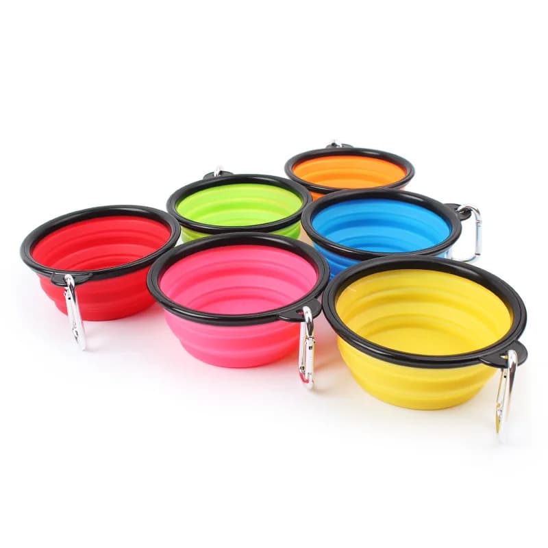 Foldable Silicone Pet Bowl, Portable Puppy Food Container, Collapsible Feeder for Outdoor Camping, Dog Accessories, 350ml - 4