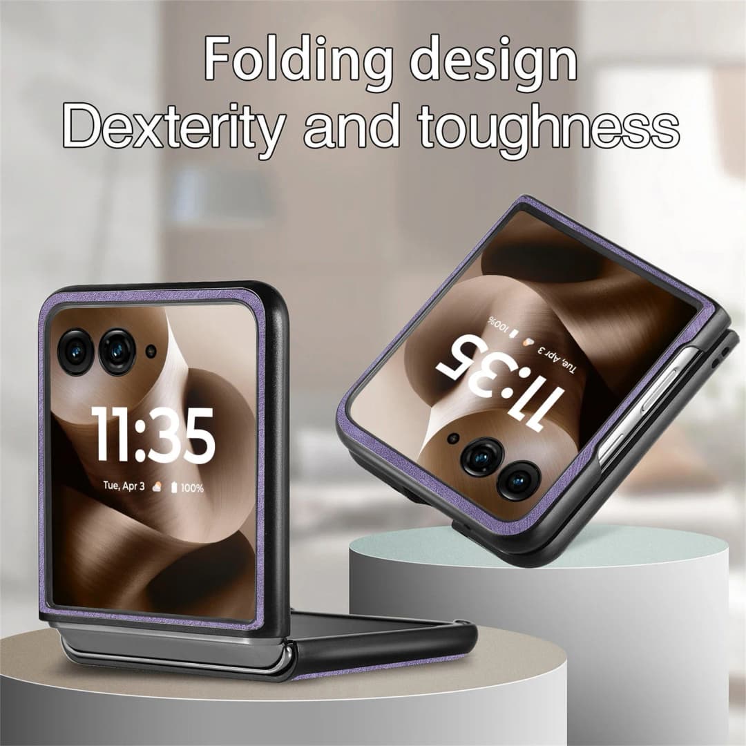 Motorola Razr 60 50 40 Ultra Retro Leather Phone Case - Shockproof Fall Prevention Cover for Moto Razr 60 50 40 Models - 5