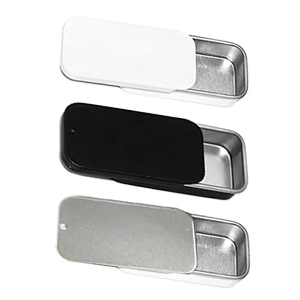 علبة قصدير صغيرة مستطيلة فارغة علبة دفع للحلوى والأقراص علبة حاويات مفصلية من الألمنيوم منظم صغير صندوق تخزين