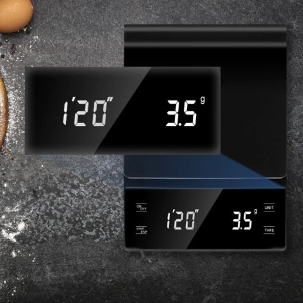 ميزان قهوة رقمي متعدد الوظائف بسعة 3 كجم/0.1 جم مع مؤقت، أدوات مطبخ، ميزان تقطير إسبريسو بشاشة LCD - 3