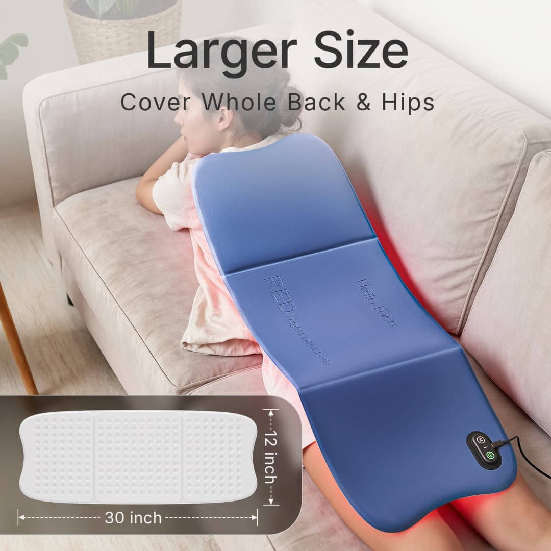 Large Red Light Therapy for Body 264 Triple-Chip LED Near Infrared 660nm & 850nm Red Light Therapy Mat 30'' x 12'' for Full Body - 4