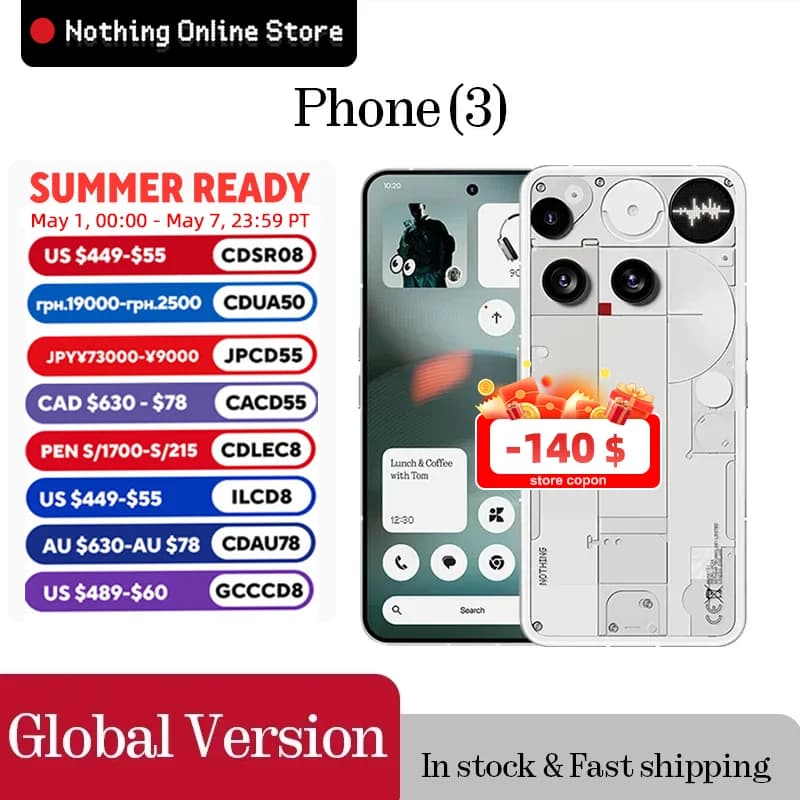 Nothing Phone (3) Qualcomm Snapdragon 8S Gen 4 6.77 120Hz 50MP Camera