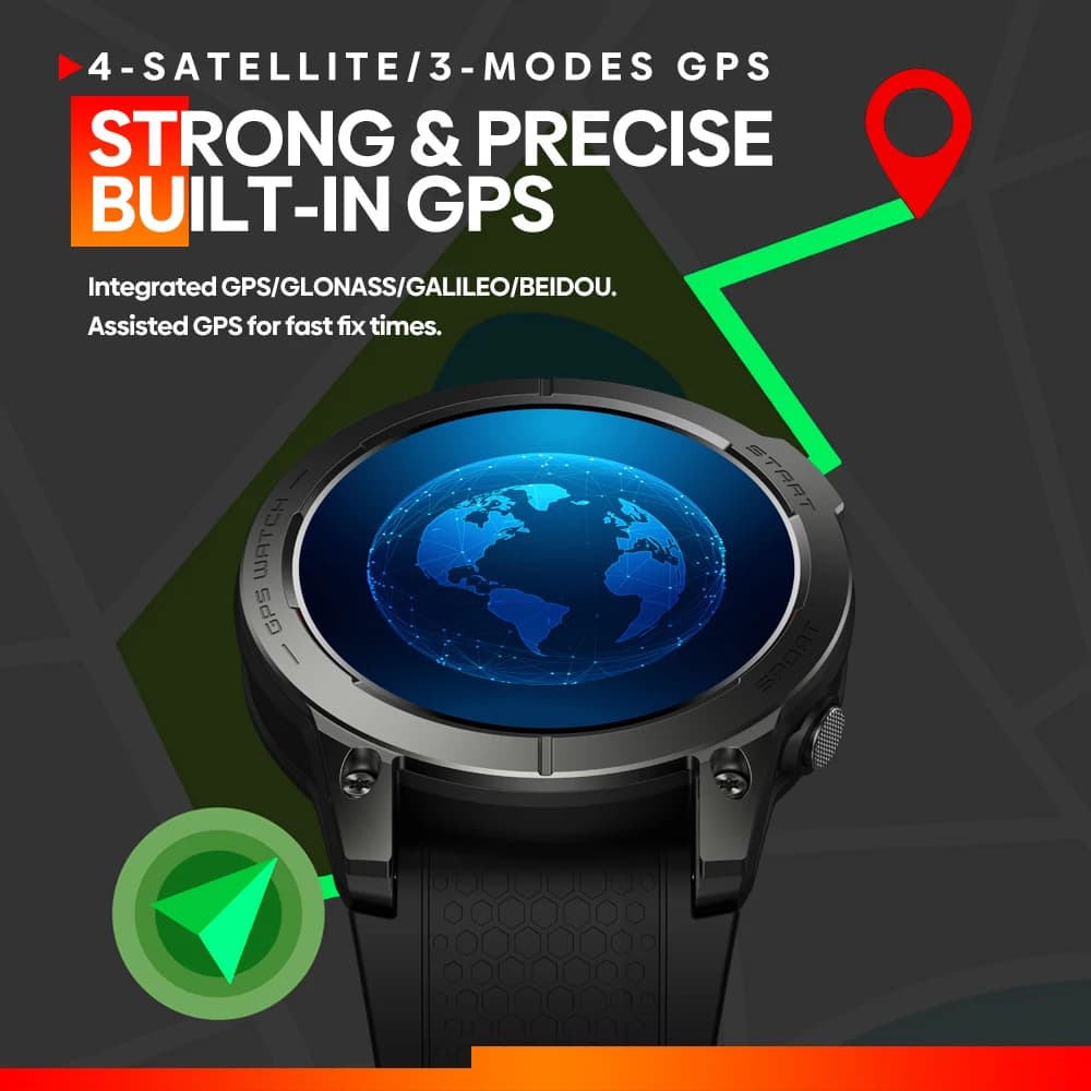 [Flagship 2023] Zeblaze Stratos 3 Premium GPS Smart Watch Ultra HD AMOLED Display Built-in GPS Hi-Fi Bluetooth Phone Calls - 3
