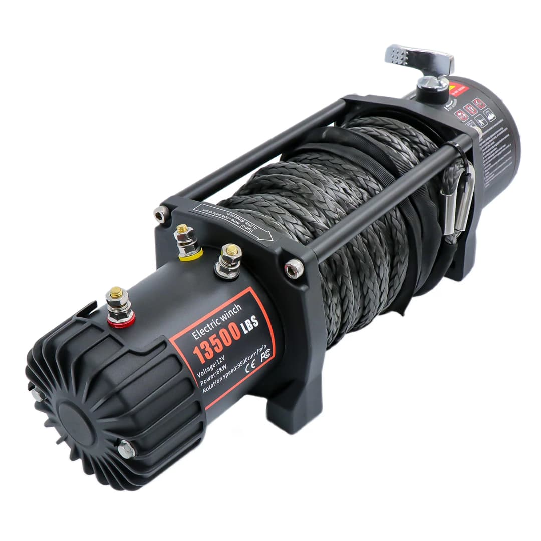 ونش كهربائي للسيارات من فيفور بقوة 13500 رطل، 12 فولت، لسيارات 4X4، مع حبل صناعي بطول 92 قدم، وحزام سحب، وتحكم لاسلكي، لسيارات ATV والشاحنات والطرق الوعرة - 2