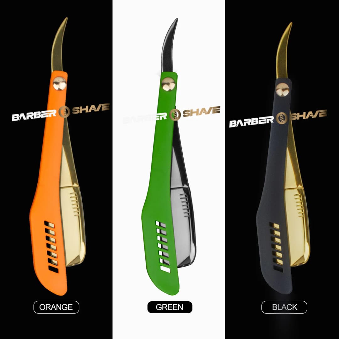 أحدث ماكينة تشذيب يدوية ماكينة حلاقة احترافية ذات حافة مستقيمة من الفولاذ المقاوم للصدأ سكين حلاقة قابل للطي لقص اللحية