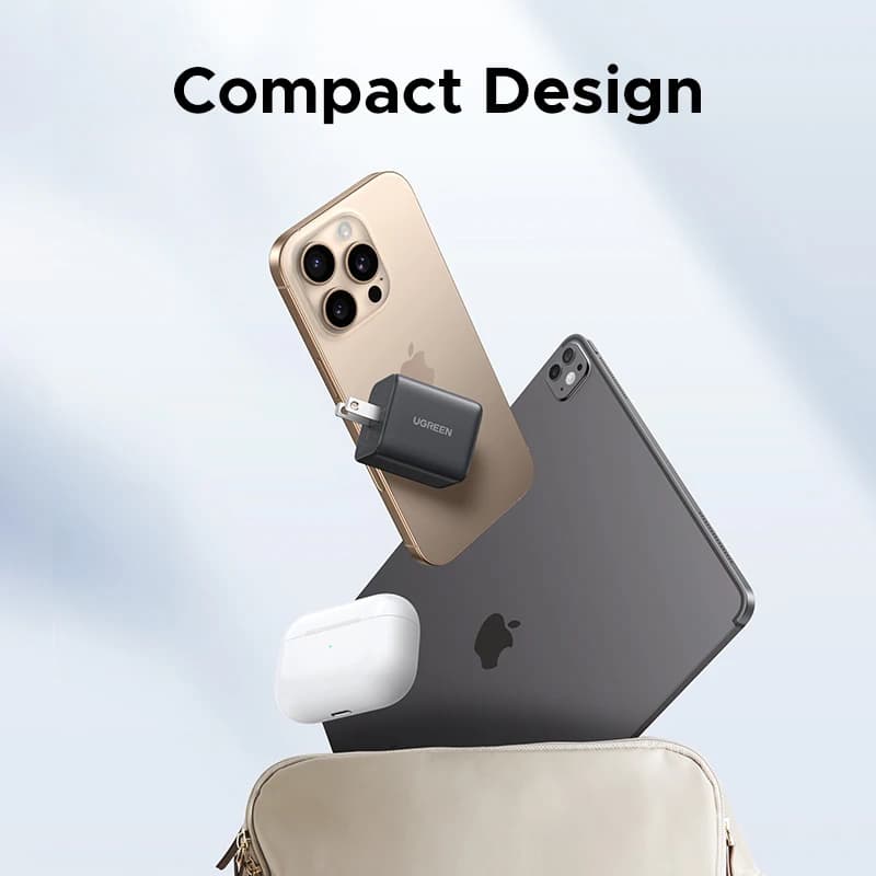 【قابس US】 شاحن UGREEN 20 واط 30 واط GaN Mini PD 3.0 شاحن هاتف USB C لجهاز iPhone 16 و15 و14 Pro وSamsung S25 وXiaomi Tablet وiPad Air - 6