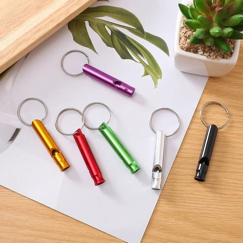 1PC Multicolour Multifunctional Aluminum Emergency Survival Whistle Keychain For Camping Hiking Outdoor Tools Training Whistle - 2