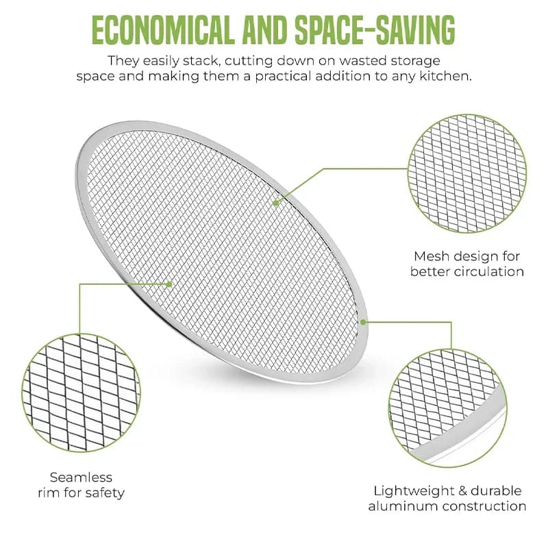 الألومنيوم البيتزا عموم 6/8/10/12/14 بوصة البيتزا الخبز شاشة شبكة صينية البيتزا مع ثقب لفرن خبز في الهواء الطلق الشواء حصيرة - 3
