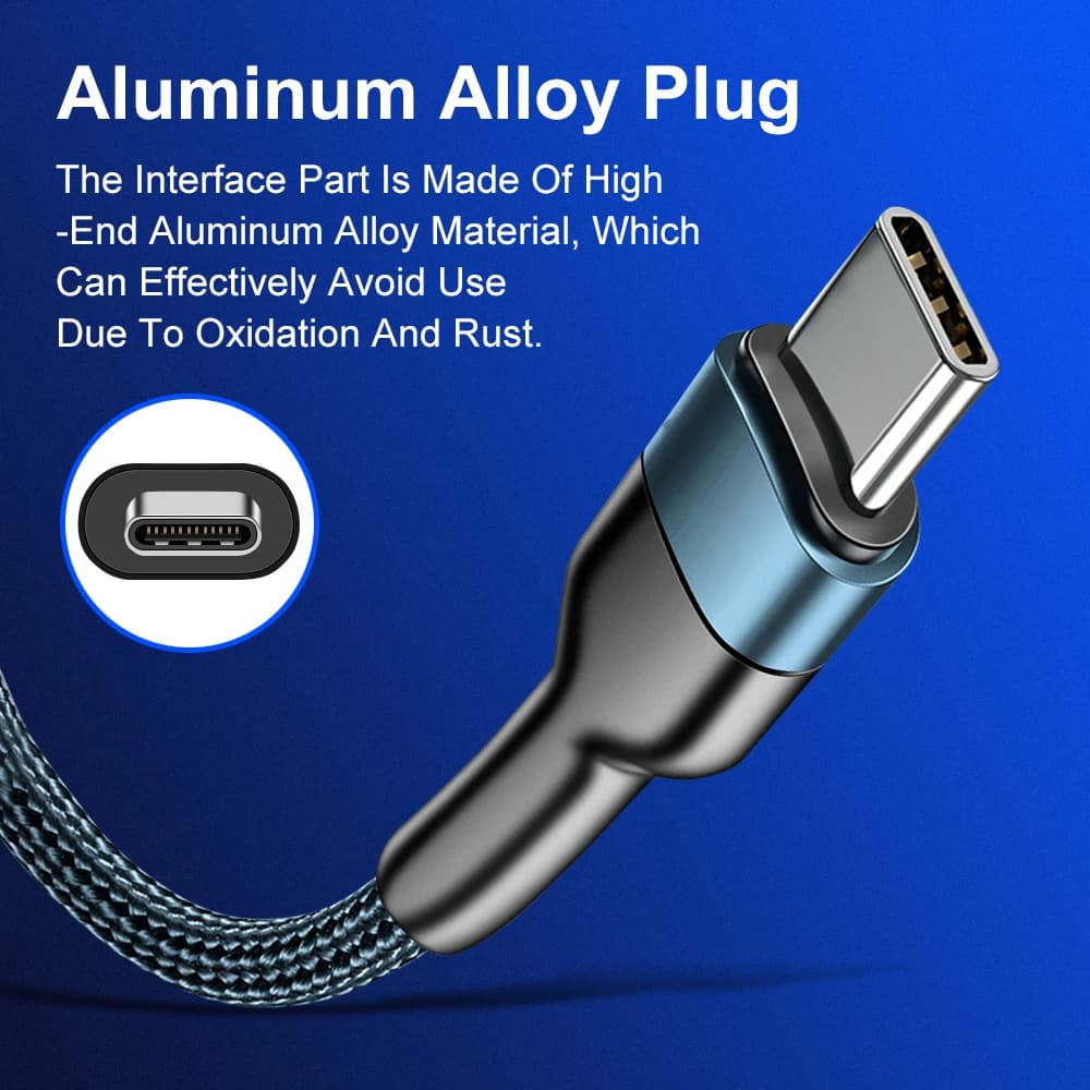 5A USB to Type C Charging Cable Fast Charger Nylon Data Cable For Iphone Xiaomi Huawei Samsung Oppo POCO Type C Charging Cable - 3
