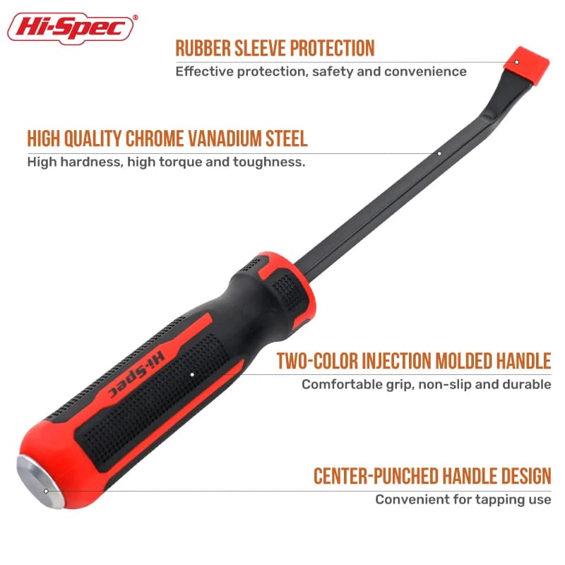 مجموعة أدوات Hi-Spec الجديدة الثقيلة، عتلة 8-12 بوصة، 2 قطعة، رأس منحني، مفك براغي، أداة متعددة الاستخدامات بمقبض مريح - 5