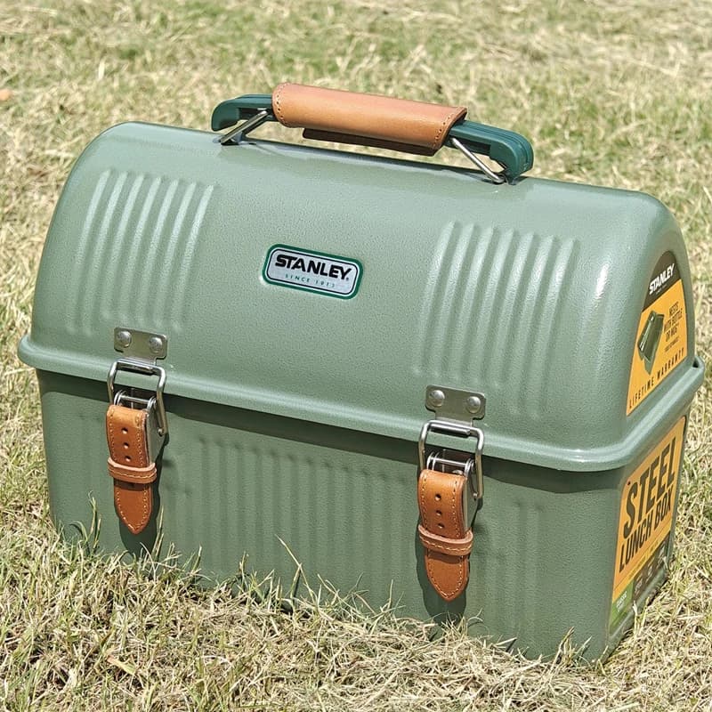 لستانلي علب الاغذية 9.4L اكسسوارات مجموعة مقبض غطاء جلد البقر خفيفة سبائك الألومنيوم الجدول العلوي رف معلق ورأى بطانة - 2