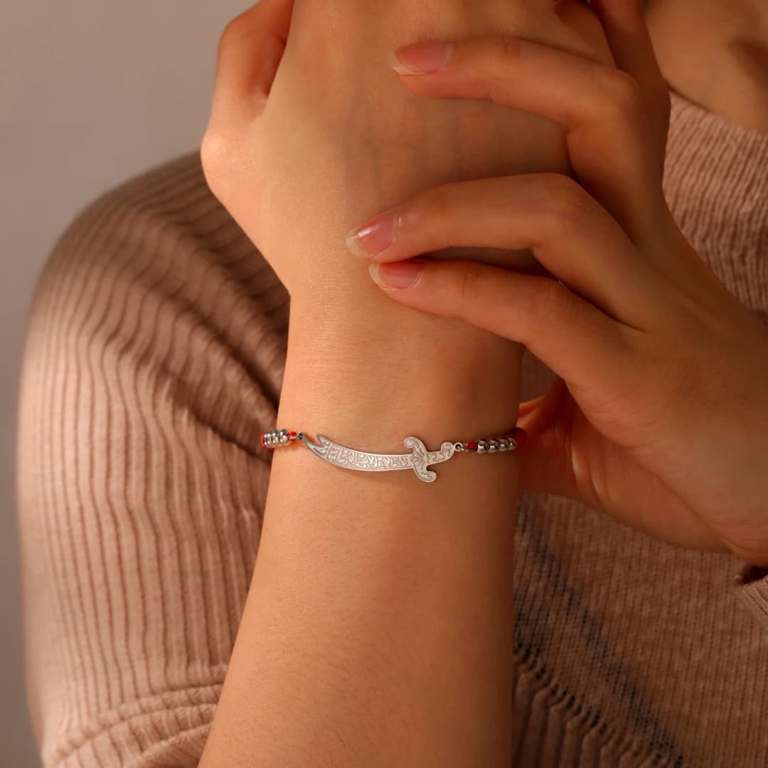 أسورة سيف الإمام علي ذو الفقار من Jeshayuan للنساء، خط عربي، أساور رجال مسلمين من الفولاذ المقاوم للصدأ، مجوهرات تعويذة - 6