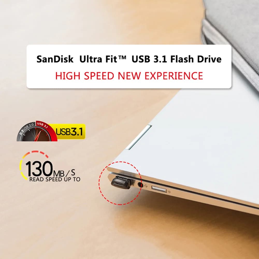فلاشة SanDisk CZ430 USB3.0 صغيرة 130 ميجابايت/ثانية 128 جيجابايت 64 جيجابايت 32 جيجابايت 16 جيجابايت ذاكرة يو ديسك للابتوب التلفزيون السيارة الكمبيوتر - 4