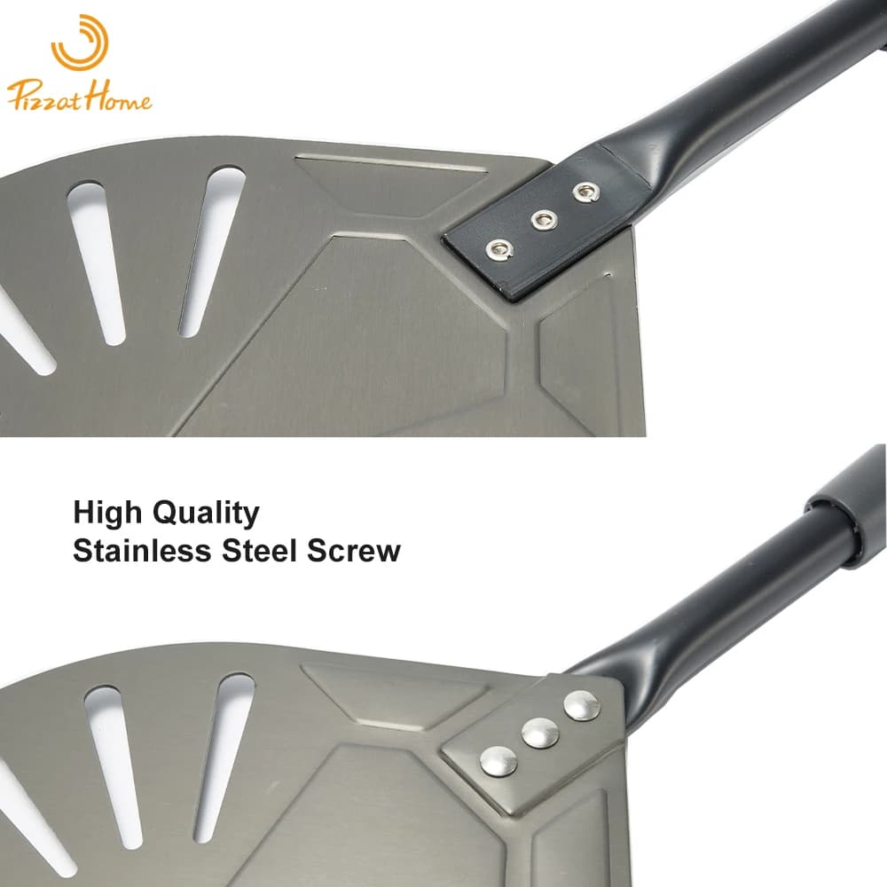 PizzAtHome 9 Inch Pizza Peel 47 inch Long Handle Pizza Turning Peel 9 Inch Pizza Shovel Laser Logo Pizza Oven Accessories - 4