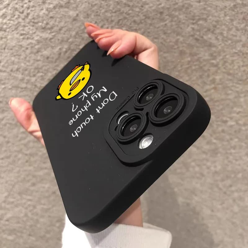 جراب هاتف سيليكون على شكل بطة كرتونية لطيفة لآيفون 17 و16 برو ماكس و16e و15 و14 و13 و12 و11 وXS وX وXR و7 و8 بلس - 2