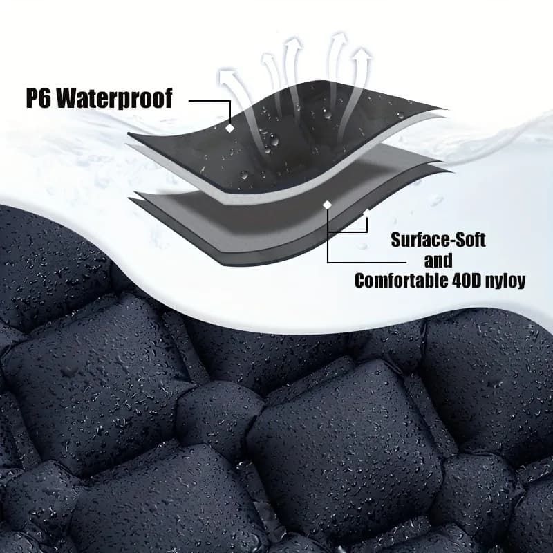 PACOONE Camping Press-type Inflatable Mattress Moisture Waterproof Outdoor Sleeping Pad Bed Beach Air Mat Tent Travel Cushion - 4