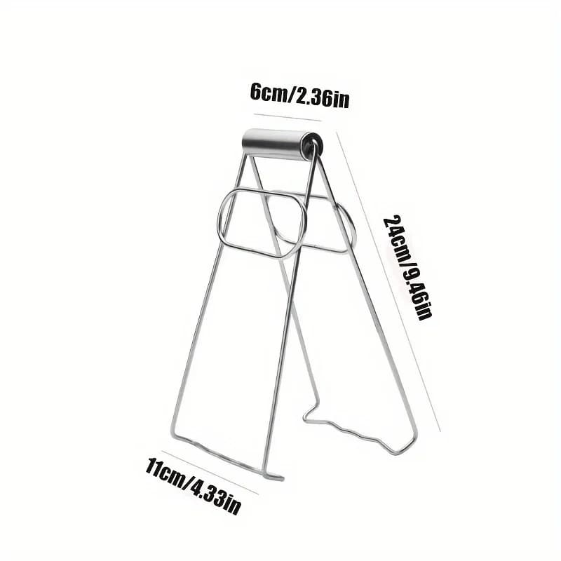 قطعة واحدة ملقط صينية تقديم من الفولاذ المقاوم للصدأ حامل أطباق حامل قدر حساء أداة مطبخ للطعام المطهو على البخار آمنة ومقاومة للحرارة - 4
