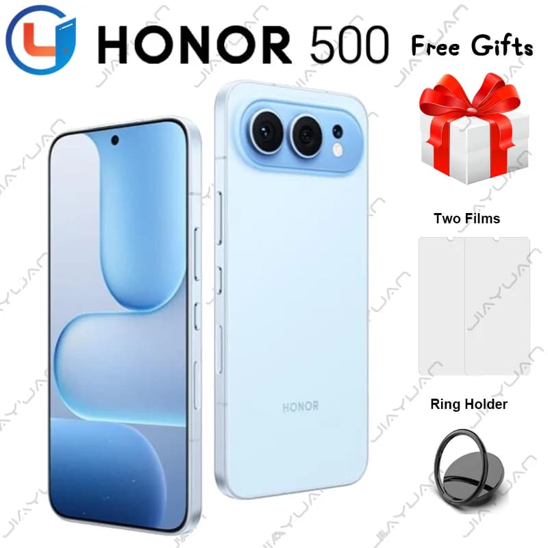 هاتف HONOR 500 الأصلي 5G بشاشة 6.55 بوصة بمعدل تحديث 120 هرتز ونظام MagicOS 10 ومعالج Snapdragon 8s Gen 4 وكاميرا 200 ميجابكسل وبطارية 8000 مللي أمبير في الساعة