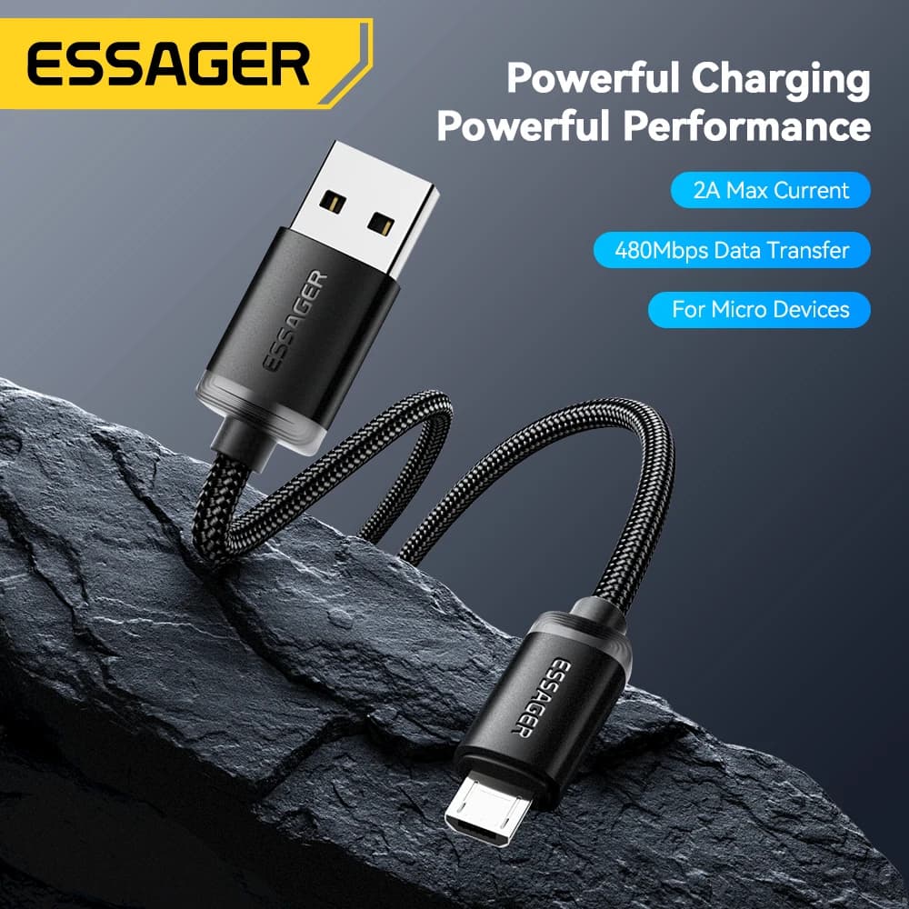 Essager Micro USB Cable Fast Charging Data Cable For Xiaomi Realme Huawei OPPO Samsung Mobile Phone Charger Cord  USB Micro Wire - 2