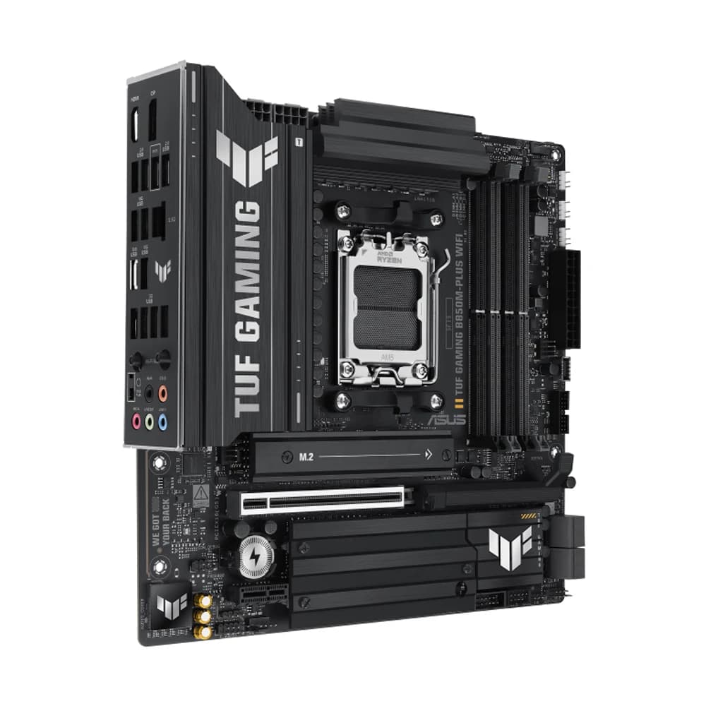ASUS TUF GAMING B850M-PLUS WIFI AMD B850 سعة 256 جيجابايت DDR5 PCIe 4.0 مقبس AM5 يدعم سلسلة Ryzen 9000/8000/7000 مقاس 24.4 × 24.4 سم - 5